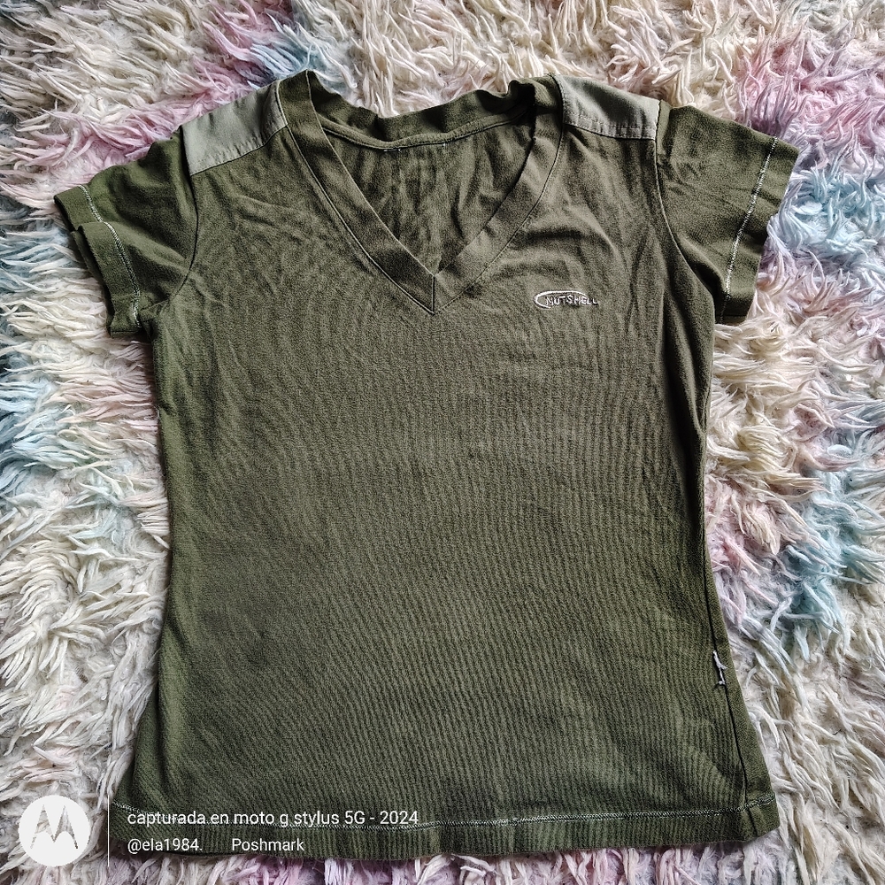 Green Short Sleeve Tee with Crew Neck